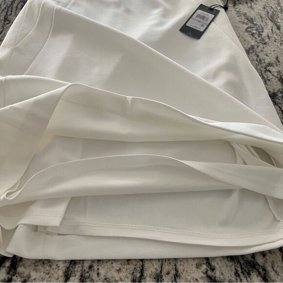 Tommy Hilfiger Scuba Crepe Sheath Dress Ruffle Sleeve Ivory White Petite 6P NWT - Picture 10 of 13